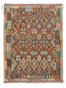 Kilim Afghan Old Style Rug 152X200 Green/Brown Wool, Afghanistan Carpetvista