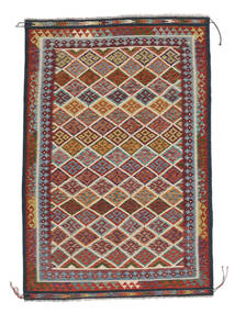 197X296 Tapis Kilim Afghan Old Style D'orient Rouge Foncé/Gris Foncé (Laine, Afghanistan) Carpetvista
