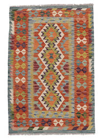  102X152 Kelim Afghan Old Style Matot Matto Tummanpunainen/Ruskea Afganistan Carpetvista