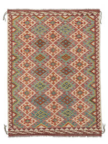  Ćilim Afghan Old Style Tepih 144X195 Vuneni Braon/Zelena Mali Sag Carpetvista