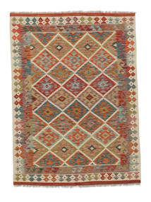 148X202 Kelim Afghan Old Style Teppe Orientalsk Brun/Mørk Rød (Ull, Afghanistan) Carpetvista