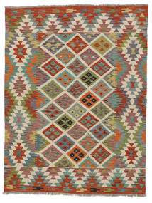 150X197 絨毯 オリエンタル キリム アフガン オールド スタイル 茶色/グリーン (ウール, アフガニスタン) Carpetvista