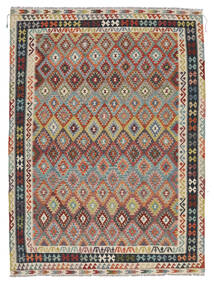  253X340 Kelim Afghan Old Style Matot Matto Tummanpunainen/Musta Afganistan Carpetvista