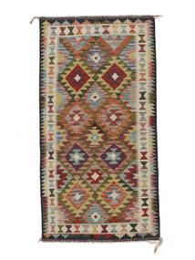 97X190 Kilim Afghan Old Style Rug Oriental Brown/Green (Wool, Afghanistan) Carpetvista