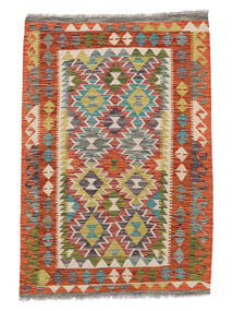 Kelim Afghan Old Style Matot 100X148 Villamatto Ruskea/Tummanpunainen Pieni Matto Carpetvista