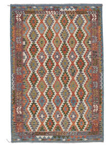 201X298 Kelim Afghan Old Style Matot Matto Itämainen Ruskea/Tummanharmaa (Villa, Afganistan) Carpetvista
