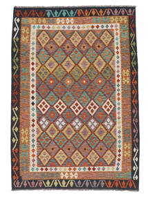  Kilim Afghan Old Style Tapis 206X299 De Laine Marron/Vert Carpetvista