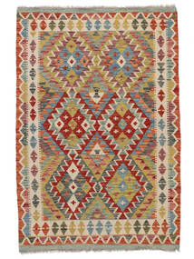 Kelim Afghan Old Style Matot Matto 101X149 Ruskea/Tummanpunainen Villa, Afganistan Carpetvista