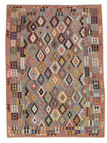  Orientalsk Kelim Afghan Old Style Tæppe 251X339 Brun/Sort Stort Uld, Afghanistan Carpetvista