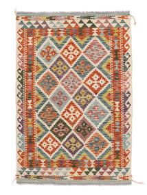 Kelim Afghan Old Style Matot 101X150 Ruskea/Tummanpunainen Carpetvista