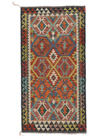 Tapis D'orient Kilim Afghan Old Style 102X198 Rouge Foncé/Noir (Laine, Afghanistan)