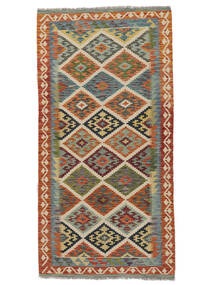 103X201 Kelim Afghan Old Style Teppe Orientalsk Brun/Svart (Ull, Afghanistan) Carpetvista