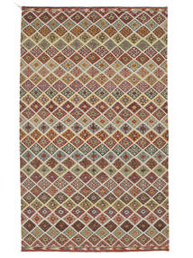 Tapete Kilim Afegão Old Style 296X493 Castanho/Vermelho Escuro Grande (Lã, Afeganistão)