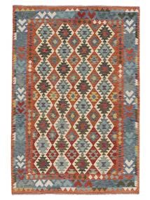  Kilim Afghan Old Style Rug 202X299 Wool Dark Red/Black Carpetvista