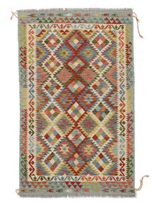 116X187 絨毯 キリム アフガン オールド スタイル オリエンタル ダークレッド/グリーン (ウール, アフガニスタン) Carpetvista