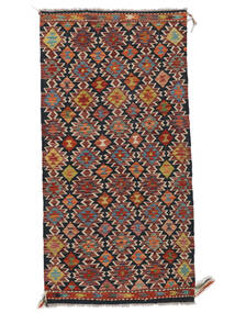  Orientalsk Kelim Afghan Old Style Teppe 100X198 Svart/Mørk Rød Ull, Afghanistan Carpetvista