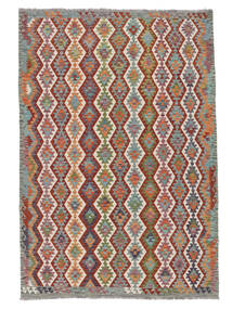  Orientalsk Kelim Afghan Old Style Teppe 203X296 Mørk Rød/Mørk Grønn Ull, Afghanistan Carpetvista