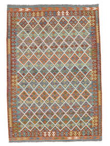 Kilim Afghan Old Style Rug 198X289 Brown/Green Wool, Afghanistan Carpetvista