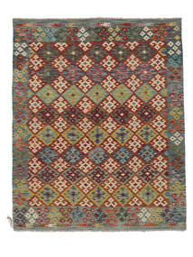 絨毯 オリエンタル キリム アフガン オールド スタイル 153X188 ダークグリーン/茶色 (ウール, アフガニスタン)
