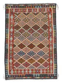 Kelim Afghan Old Style Matot Matto 193X290 Tummanpunainen/Ruskea Villa, Afganistan Carpetvista