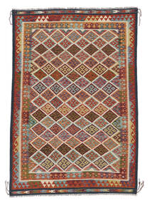 Kelim Afghan Old Stil Teppich 202X287 Dunkelrot/Grün Wolle, Afghanistan Carpetvista