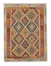  Itämainen Kelim Afghan Old Style Matot Matto 147X200 Ruskea/Tummanpunainen Villa, Afganistan Carpetvista