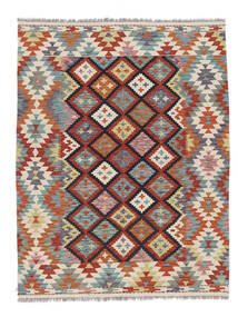  150X196 Kelim Afghan Old Style Matot Matto Tummanpunainen/Beige Afganistan Carpetvista