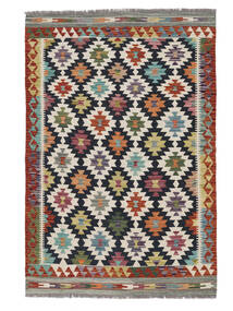  Kilim Afghan Old Style Tappeto 120X181 Di Lana Nero/Beige Piccolo Carpetvista