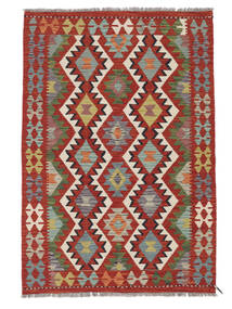  Kilim Afghan Old Style Rug 122X177 Wool Dark Red/Black Small Carpetvista