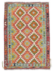 Kilim Afghan Old Style Rug 103X150 Green/Brown Wool, Afghanistan Carpetvista