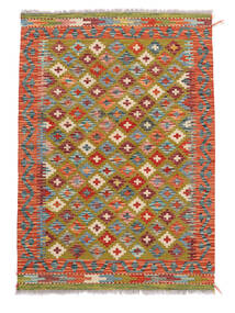  Kilim Afghan Old Style Rug 102X144 Wool Brown/Red Small Carpetvista