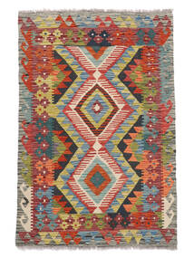 99X150 絨毯 キリム アフガン オールド スタイル オリエンタル ダークレッド/ブラック (ウール, アフガニスタン) Carpetvista