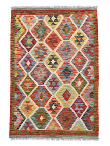 95X143 絨毯 キリム アフガン オールド スタイル オリエンタル 茶色/ダークレッド (ウール, アフガニスタン) Carpetvista