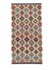  Kelim Afghan Old Style Matot 97X197 Tummanpunainen/Ruskea Carpetvista
