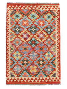  Kelim Afghan Old Style Matot 99X149 Punainen/Tummanpunainen Carpetvista