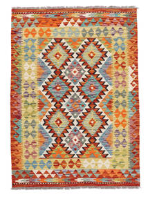  Kelim Afghan Old Style Matot 100X141 Tummanpunainen/Ruskea Carpetvista