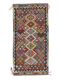  Orientalischer Kelim Afghan Old Stil Teppich 99X200 Dunkelrot/Braun Wolle, Afghanistan Carpetvista