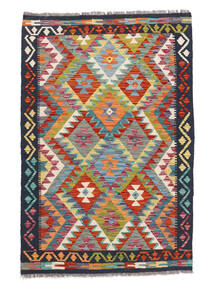  Kilim Afghan Old Style Rug 101X151 Wool Black/Dark Red Small Carpetvista