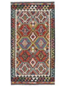  Orientalsk Kelim Afghan Old Style Teppe 103X193 Mørk Rød/Svart Ull, Afghanistan Carpetvista