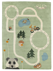  120X180 Tapete Infantil Pequeno Bear World - Luz Verde Lã