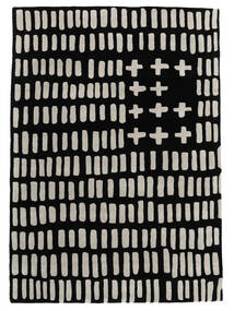 Shaggy Rug Wool 200X300 Count Down Black/Off White