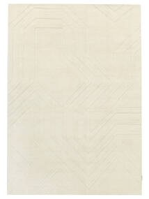  160X230 Labyrinth Teppich - Naturweiß Wolle