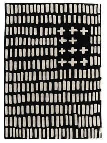  Shaggy Rug Wool 250X350 Count Down Black/Off White Large 