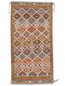 101X200 絨毯 キリム アフガン オールド スタイル オリエンタル 茶色/ダークレッド (ウール, アフガニスタン) Carpetvista