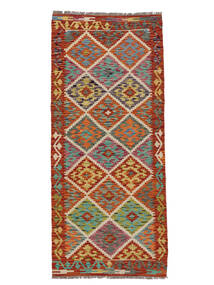 80X190 Kelim Afghan Old Style Matot Matto Itämainen Käytävämatto Tummanpunainen/Ruskea (Villa, Afganistan) Carpetvista
