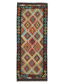 79X202 Kelim Afghan Old Style Matot Matto Itämainen Käytävämatto Musta/Tummanpunainen (Villa, Afganistan) Carpetvista