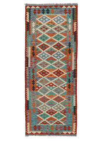  81X203 Kelim Afghan Old Stil Teppich Läufer Dunkelrot/Dunkelgrau Afghanistan Carpetvista