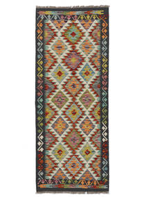  Kelim Afghan Old Style Teppe 76X190 Svart/Grønn Carpetvista