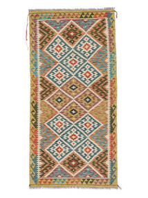 101X208 Tappeto Kilim Afghan Old Style Orientale Marrone/Nero (Lana, Afghanistan) Carpetvista