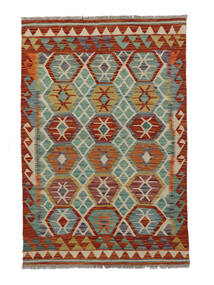 Kelim Afghan Old Stil Teppich 96X144 Dunkelrot/Dunkelgelb Wolle, Afghanistan Carpetvista